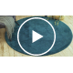 Tapis de lavage moderne LINDO cercle vert, antidérapant, shaggy