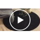 Tapis de lavage moderne LINDO cercle noir, antidérapant, shaggy