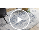 Tapis moderne DISTIN 0820A bleu marine / bleu / blanc - Ornement, vintage, franges