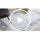 Tapis moderne DISTIN 0843A blanc / bleu marine / bleu - Ornement, cadre, vintage, franges